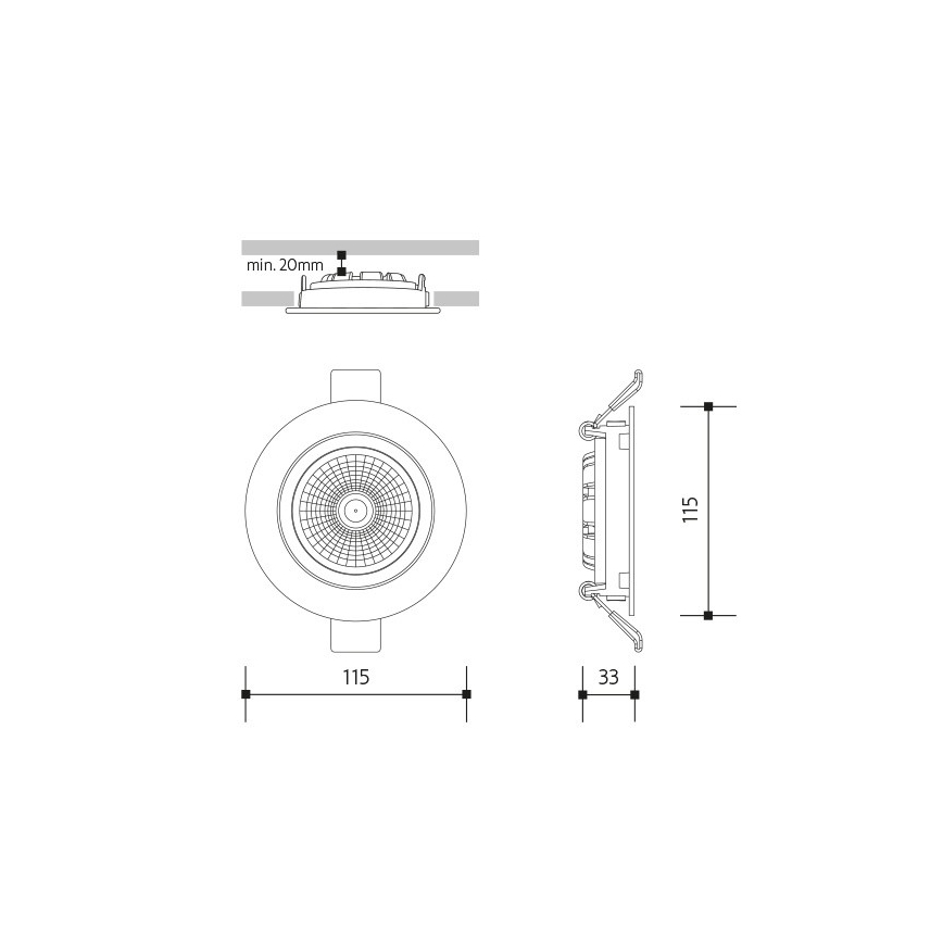 LED Iegremdējama lampa LED/18W/230V 4000K d. 11,5 cm balta