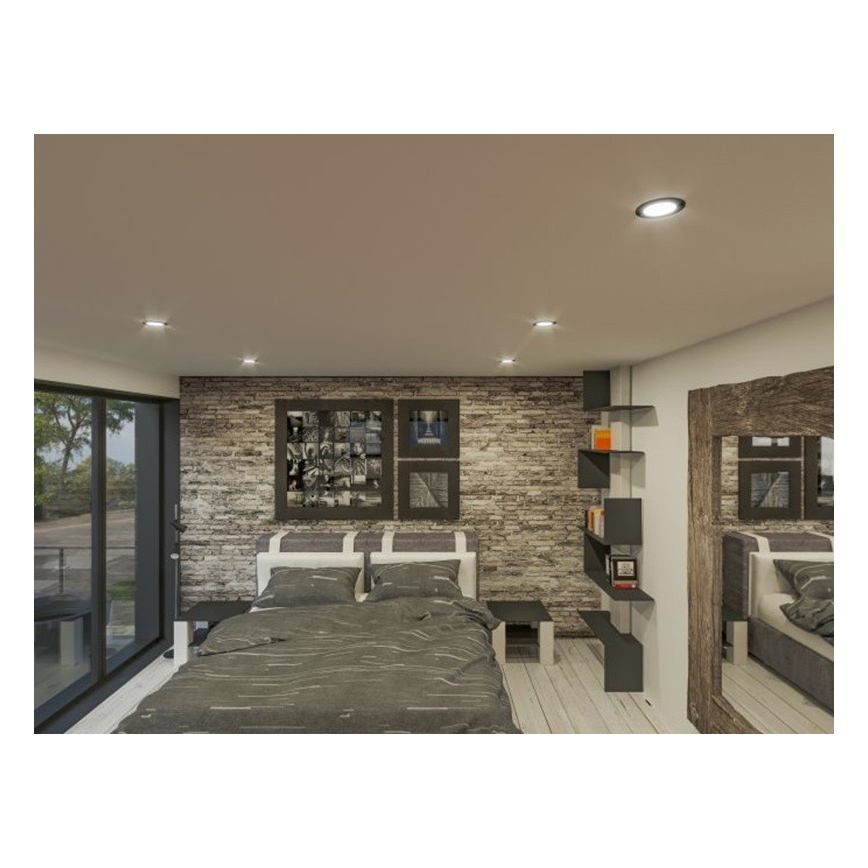 LED Iegremdējama lampa LED/18W/230V 4000K d. 11,5 cm melna