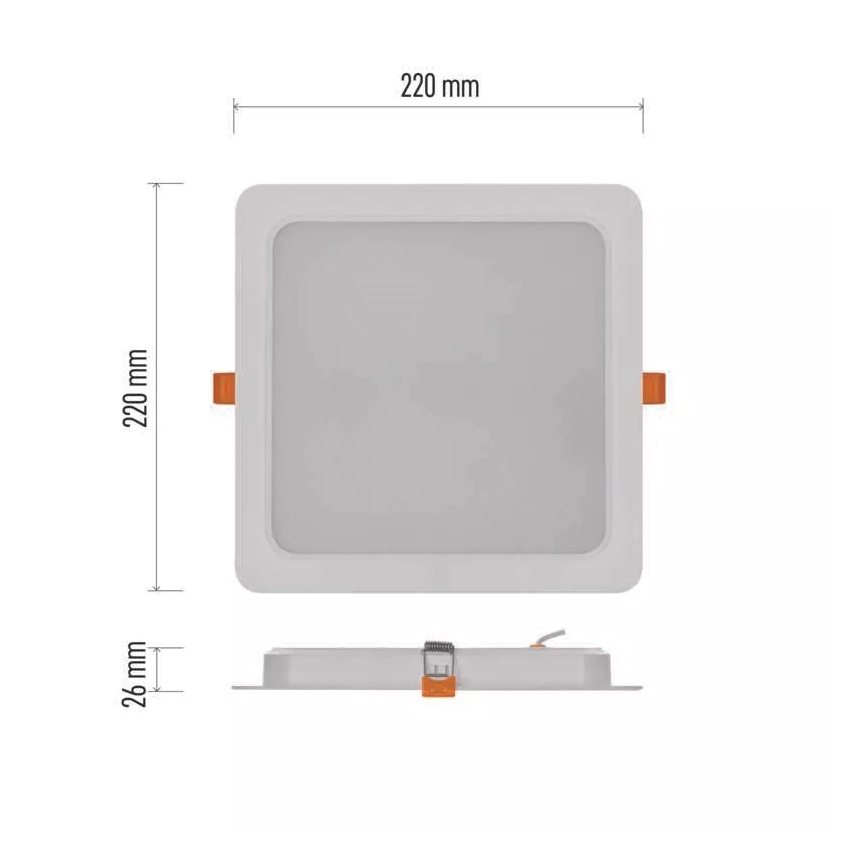 LED Iegremdējama lampa LED/24W/230V 22x22 cm balta
