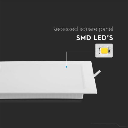 LED Iegremdējama lampa LED/24W/230V 29,5x29,5 cm 4000K balta