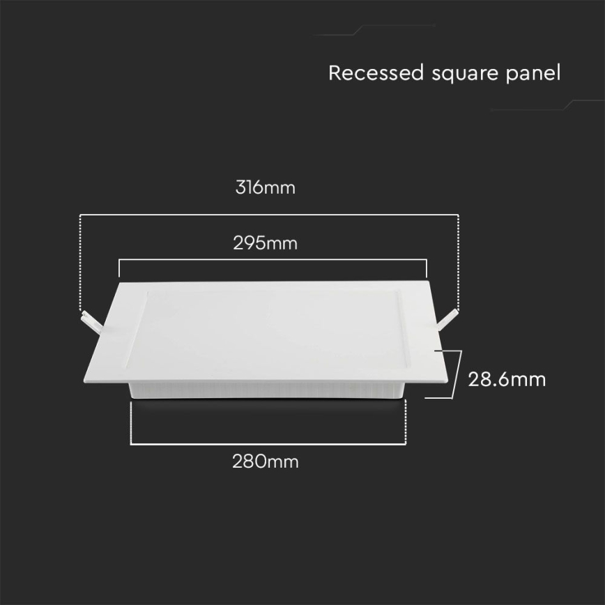 LED Iegremdējama lampa LED/24W/230V 29,5x29,5 cm 4000K balta
