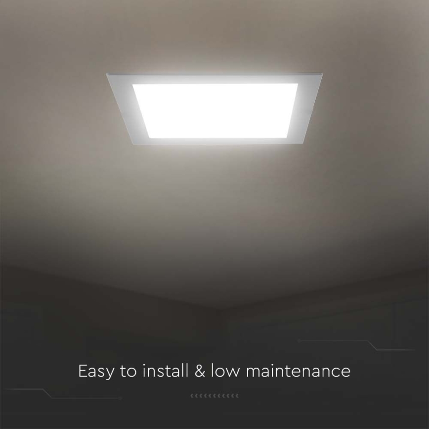 LED Iegremdējama lampa LED/24W/230V 29,5x29,5 cm 6500K balta