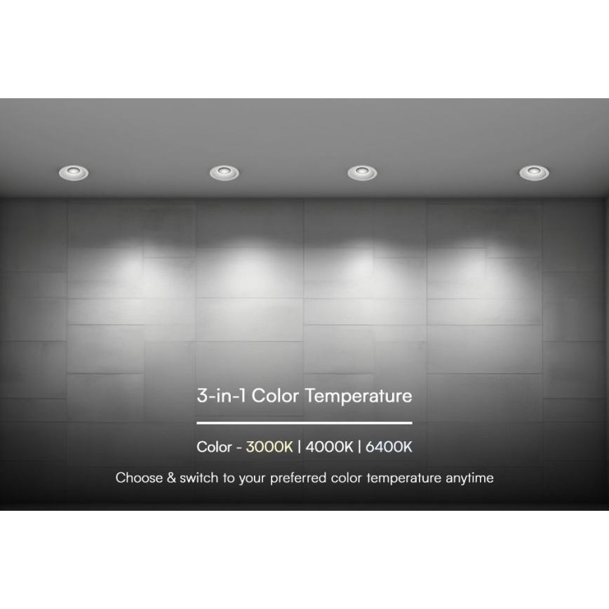 LED Iegremdējama lampa LED/24W/230V 3000/4000/6400K ø 13,5 cm balta