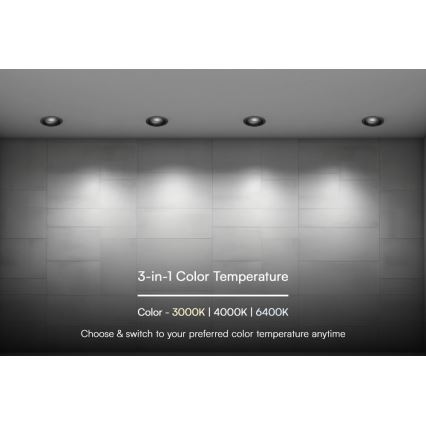 LED Iegremdējama lampa LED/24W/230V 3000/4000/6400K ø 13,5 cm melna