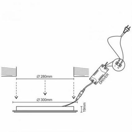 LED Iegremdējama lampa LED/24W/230V