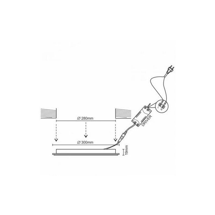 LED Iegremdējama lampa LED/24W/230V