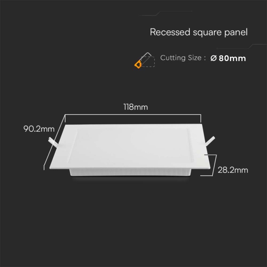 LED Iegremdējama lampa LED/3W/230V 9x9 cm 4000K balta