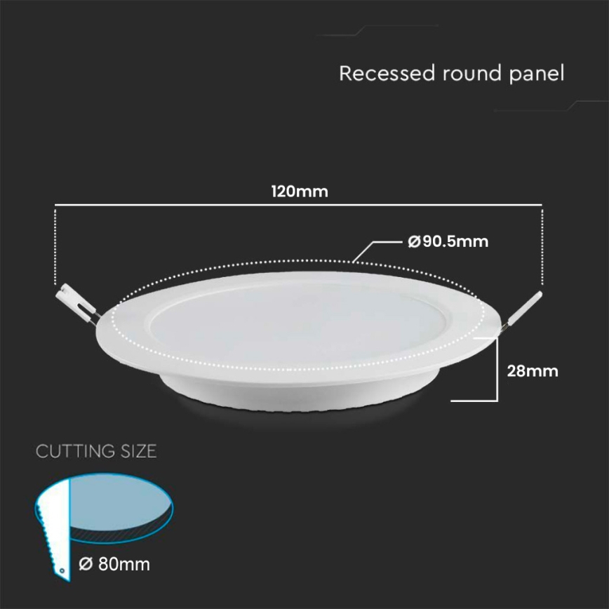 LED Iegremdējama lampa LED/3W/230V d. 9,5 cm 6500K balta
