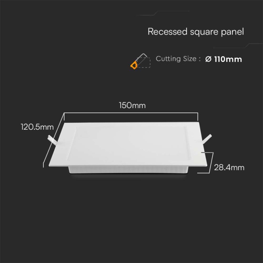LED Iegremdējama lampa LED/6W/230V 12x12 cm 4000K balta