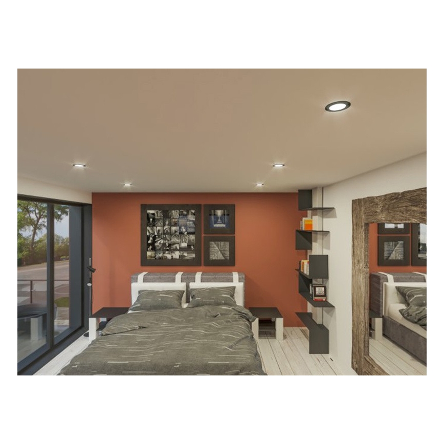 LED Iegremdējama lampa LED/6W/230V 3000K d. 8,5 cm melna