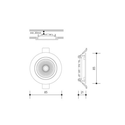 LED Iegremdējama lampa LED/6W/230V 4000K d. 8,5 cm balta