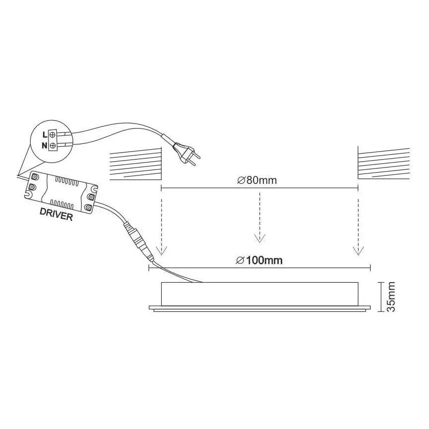 LED Iegremdējama lampa LED/7,5W/230V 4000K balta/melna