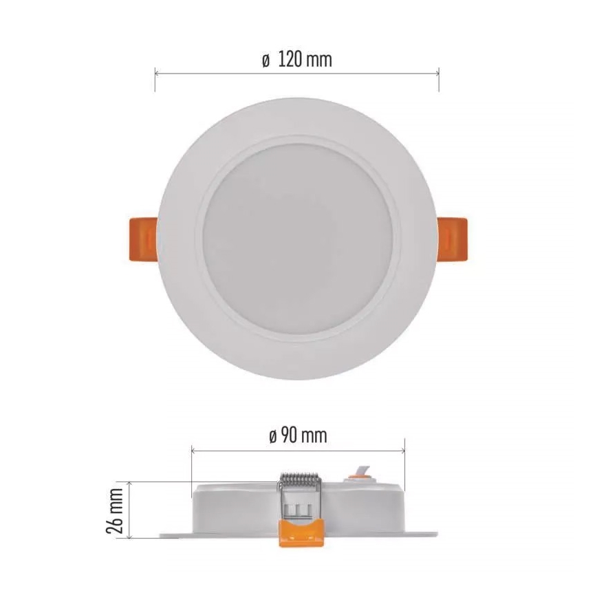 LED Iegremdējama lampa LED/9W/230V d. 12 cm balta