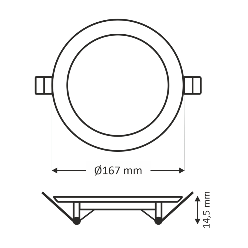 LED Iegremdējama lampa QTEC LED/12W/230V 6500K d. 16,7 cm