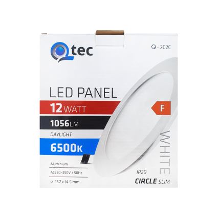 LED Iegremdējama lampa QTEC LED/12W/230V 6500K d. 16,7 cm