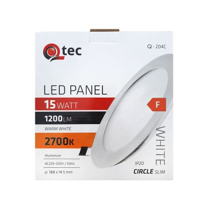 LED Iegremdējama lampa QTEC LED/15W/230V 2700K d. 18,8 cm