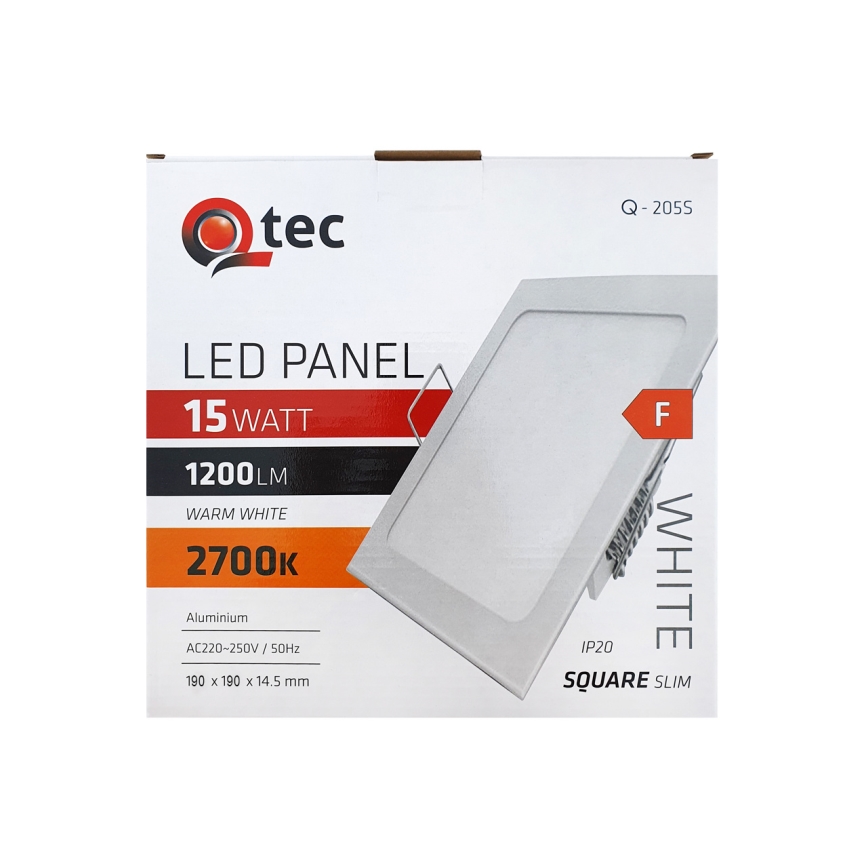 LED Iegremdējama lampa QTEC LED/15W/230V 2700K 19x19 cm