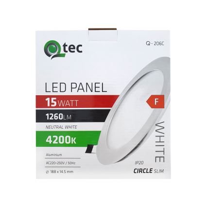 LED Iegremdējama lampa QTEC LED/15W/230V 4200K d. 18,8 cm