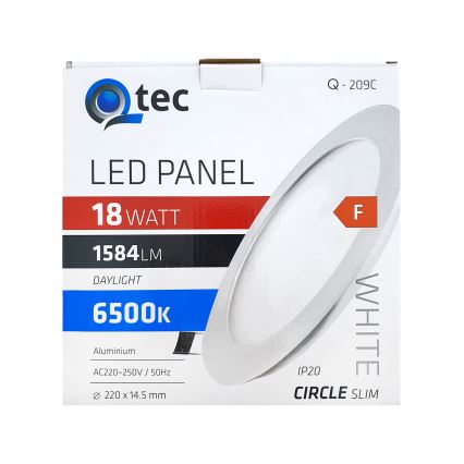 LED Iegremdējama lampa QTEC LED/18W/230V 6500K d. 22 cm