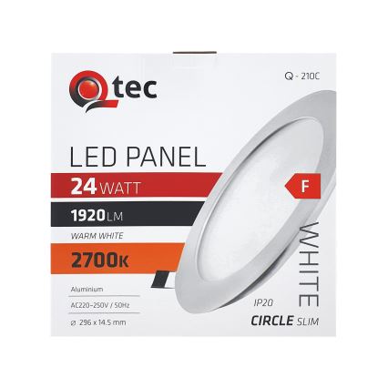 LED Iegremdējama lampa QTEC LED/24W/230V 2700K d. 29,6 cm