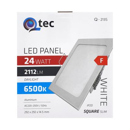 LED Iegremdējama lampa QTEC LED/24W/230V 6500K 29,2x29,2 cm