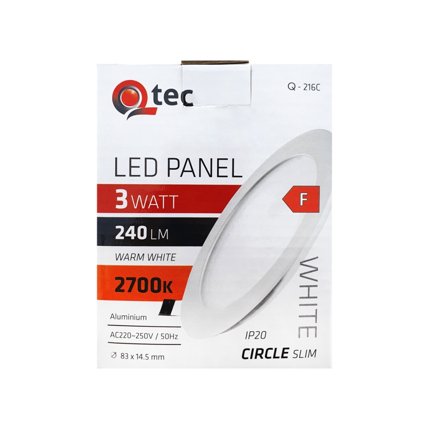 LED Iegremdējama lampa QTEC LED/3W/230V 2700K d. 8,3 cm