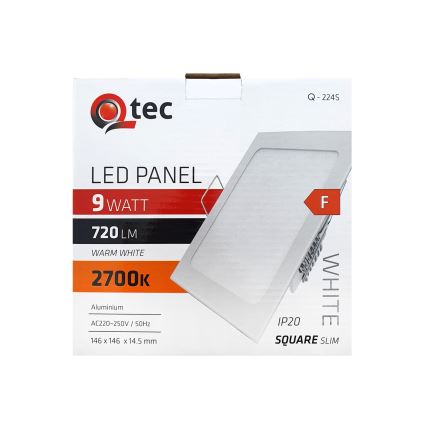 LED Iegremdējama lampa QTEC LED/9W/230V 2700K 14,6x14,6 cm