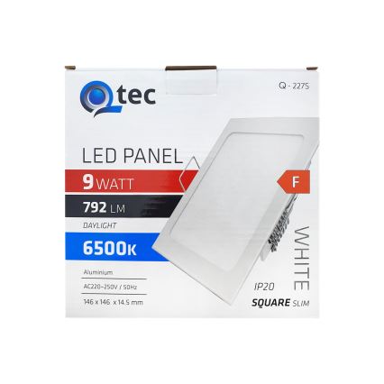 LED Iegremdējama lampa QTEC LED/9W/230V 6500K 14,6x14,6 cm