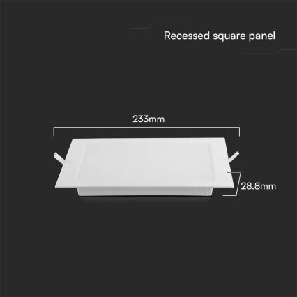 LED Iegremdējama lampa SAMSUNG CHIP LED/18W/230V 3000K 22x22 cm balta