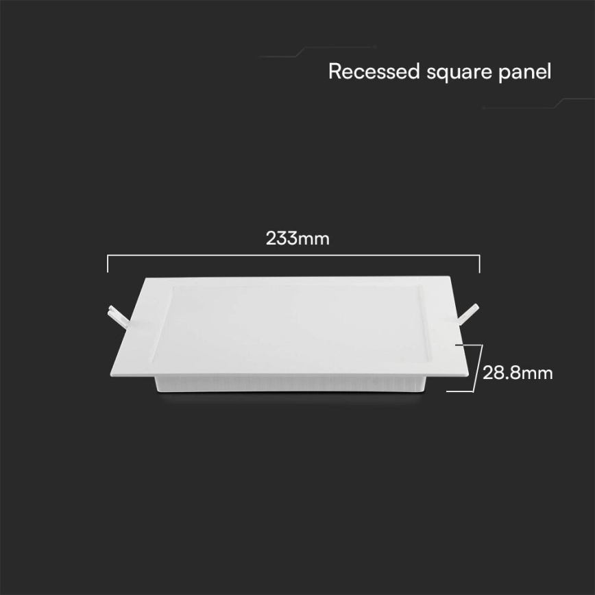 LED Iegremdējama lampa SAMSUNG CHIP LED/18W/230V 4000K 22x22 cm balta