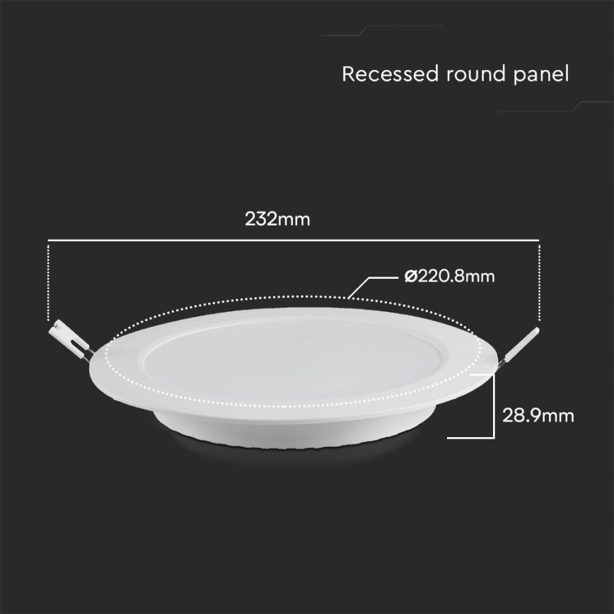 LED Iegremdējama lampa SAMSUNG CHIP LED/18W/230V 4000K d. 22 cm balta