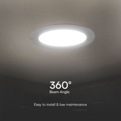 LED Iegremdējama lampa SAMSUNG CHIP LED/18W/230V 6500K d. 22 cm balta
