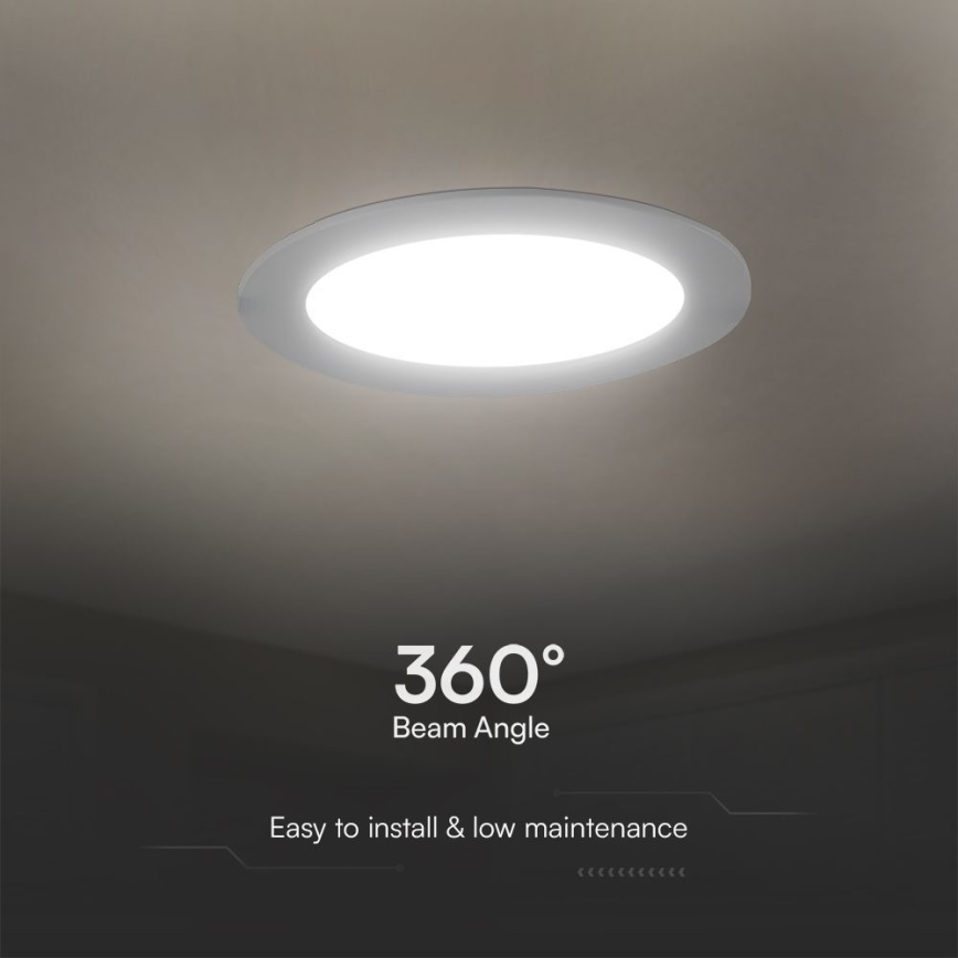 LED Iegremdējama lampa SAMSUNG CHIP LED/18W/230V 6500K d. 22 cm balta