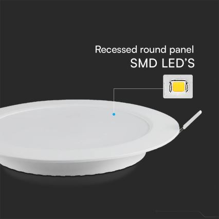 LED Iegremdējama lampa SAMSUNG CHIP LED/18W/230V 6500K d. 22 cm balta