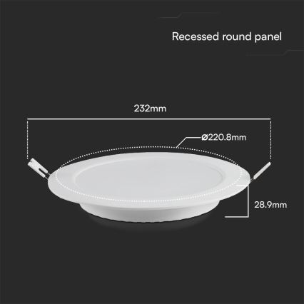 LED Iegremdējama lampa SAMSUNG CHIP LED/18W/230V 6500K d. 22 cm balta