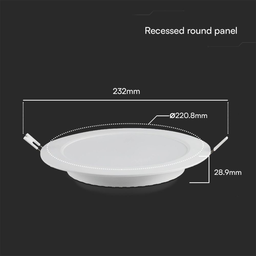 LED Iegremdējama lampa SAMSUNG CHIP LED/18W/230V 6500K d. 22 cm balta