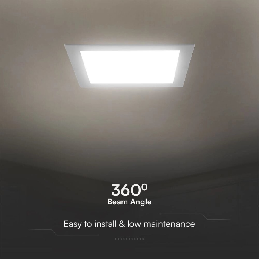 LED Iegremdējama lampa SAMSUNG CHIP LED/24W/230V 4000K 29,5x29,5 cm balta