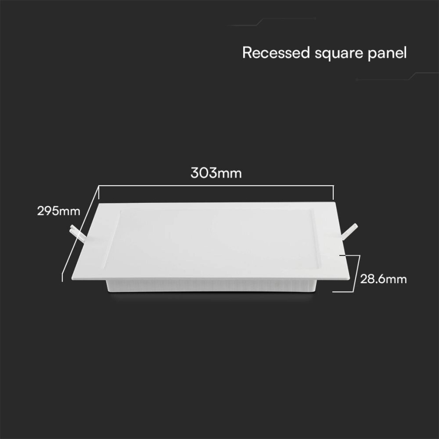 LED Iegremdējama lampa SAMSUNG CHIP LED/24W/230V 4000K 29,5x29,5 cm balta