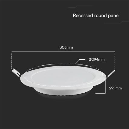 LED Iegremdējama lampa SAMSUNG CHIP LED/24W/230V 4000K d. 29,4 cm balta