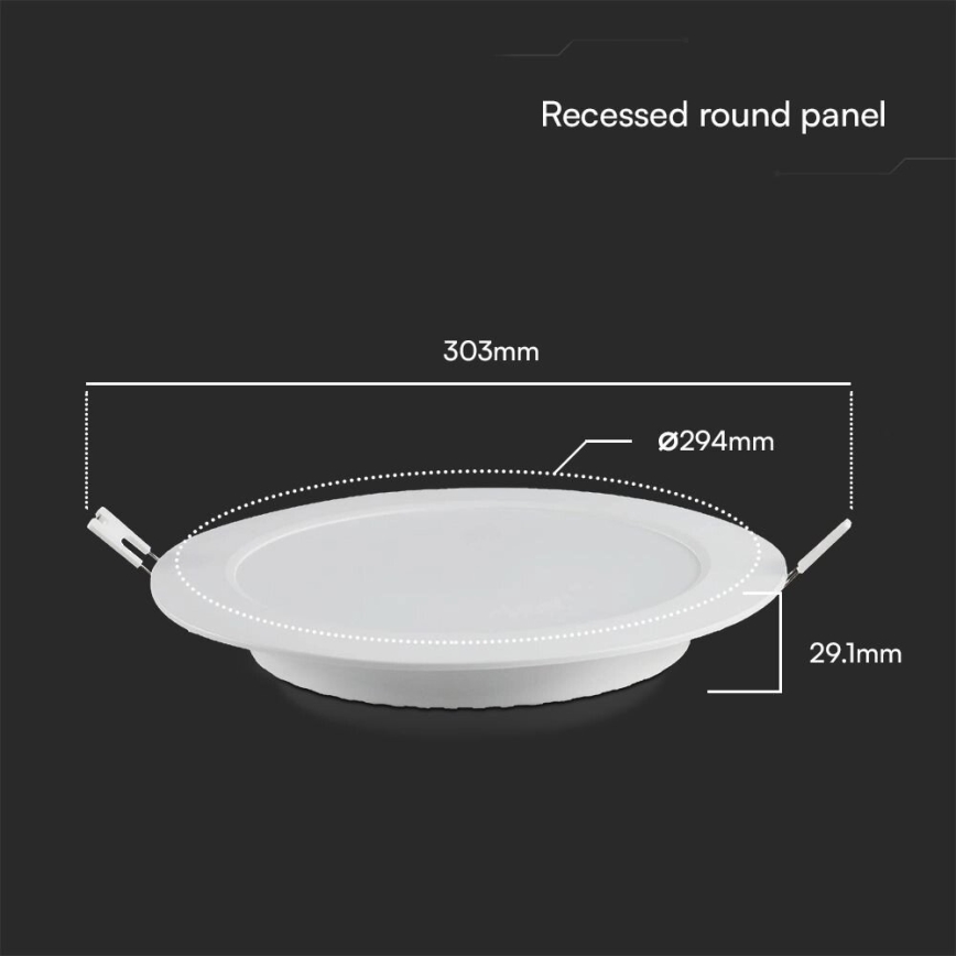 LED Iegremdējama lampa SAMSUNG CHIP LED/24W/230V 4000K d. 29,4 cm balta
