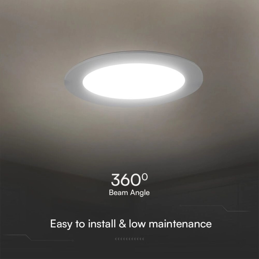 LED Iegremdējama lampa SAMSUNG CHIP LED/24W/230V 6500K d. 29,4 cm balta