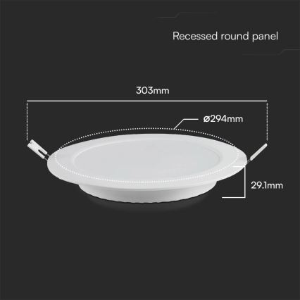 LED Iegremdējama lampa SAMSUNG CHIP LED/24W/230V 6500K d. 29,4 cm balta