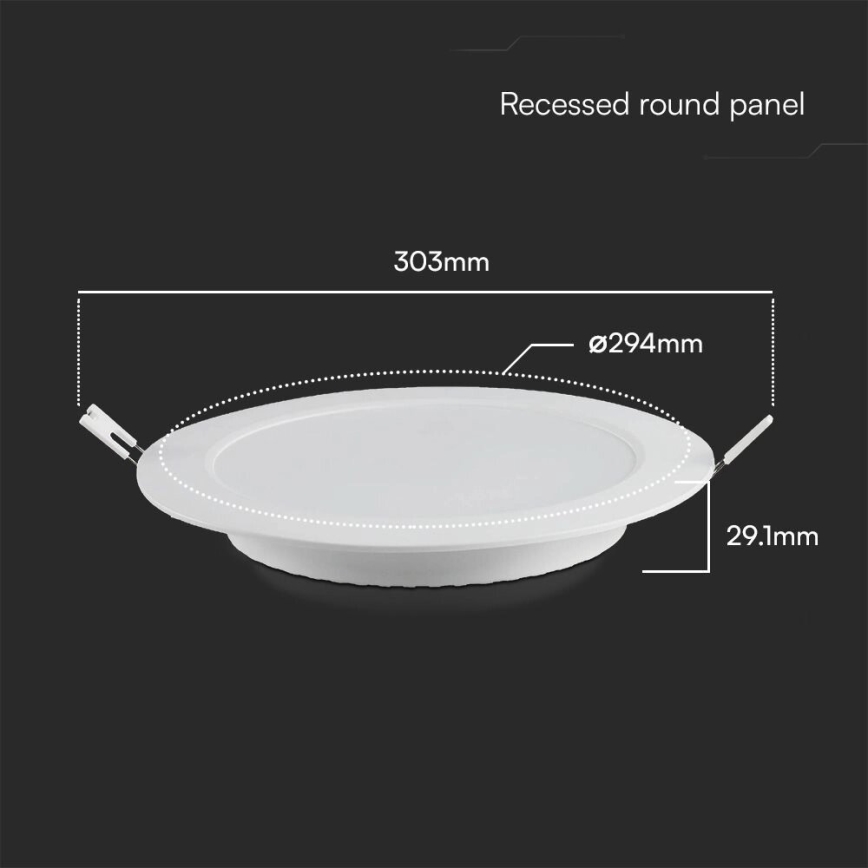 LED Iegremdējama lampa SAMSUNG CHIP LED/24W/230V 6500K d. 29,4 cm balta