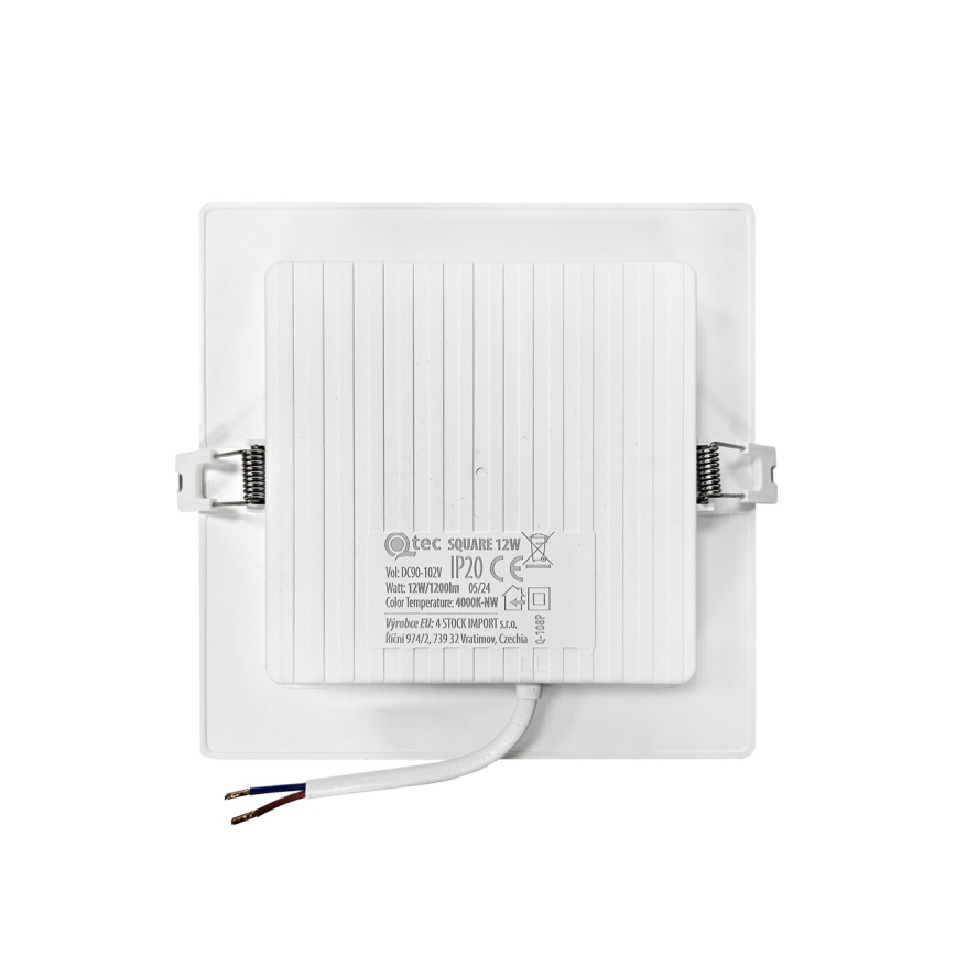 LED Iegremdējama lampa SQUARE LED/12W/230V 4000K 17x17 cm balta