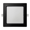 LED Iegremdējama lampa SQUARE LED/12W/230V 4000K 17x17 cm melna