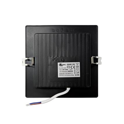 LED Iegremdējama lampa SQUARE LED/12W/230V 4000K 17x17 cm melna