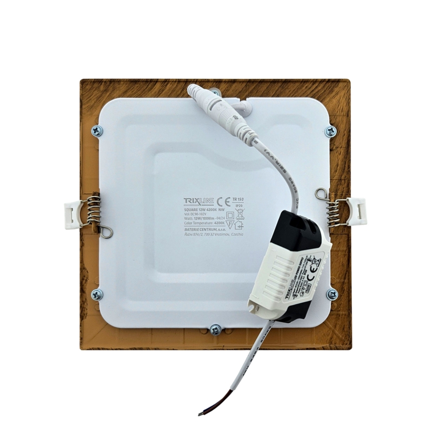 LED Iegremdējama lampa SQUARE LED/12W/230V 4200K 16,8x16,8 cm brūna