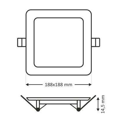 LED Iegremdējama lampa SQUARE LED/15W/230V 6500K 18,8x18,8 cm balta