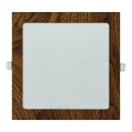 LED Iegremdējama lampa SQUARE LED/18W/230V 4200K 22x22 cm brūna