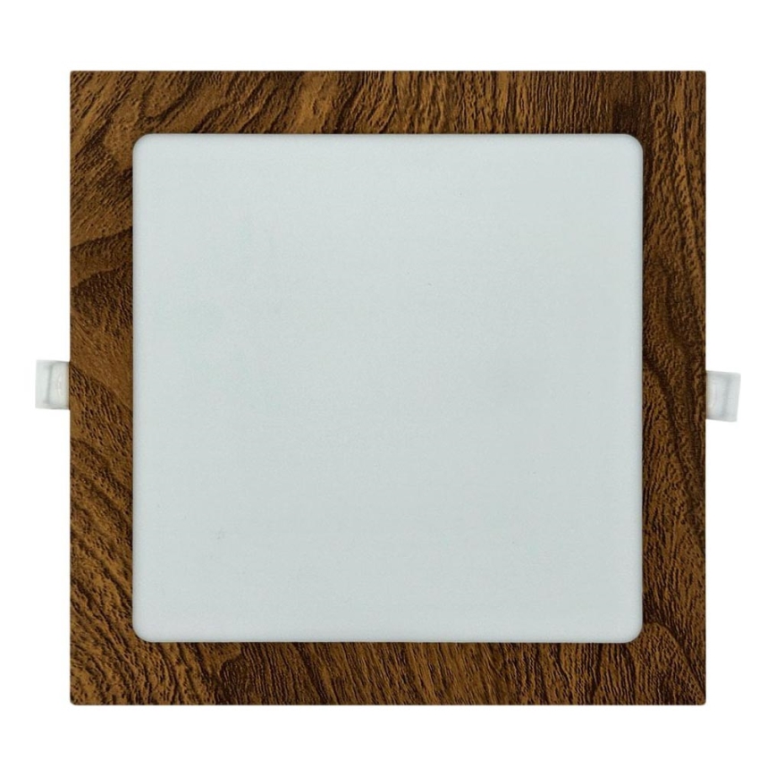 LED Iegremdējama lampa SQUARE LED/18W/230V 4200K 22x22 cm brūna